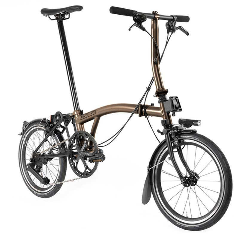 Vélo pliant Brompton P Line Urban Bronze Sky (guidon S)