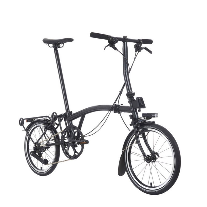 Brompton P Line Explore Midnight Black + porte-bagages (guidon S)