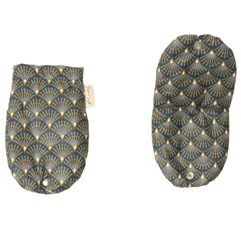 Manchons enfant Suzon & Suzette Gaston ethnique vert