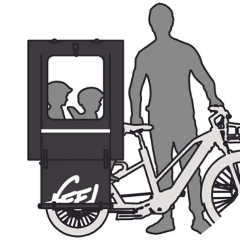 Protection pluie O2feel Kid Cabin pour vélo cargo Equo réfléchissant