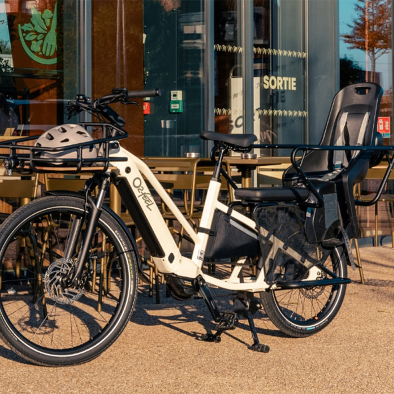 Vélo cargo électrique O2feel Equo 7 béquille