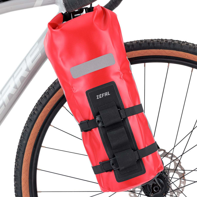 Sacoche bikepacking Zéfal Z Adventure Dry Bag détail réfléchissant