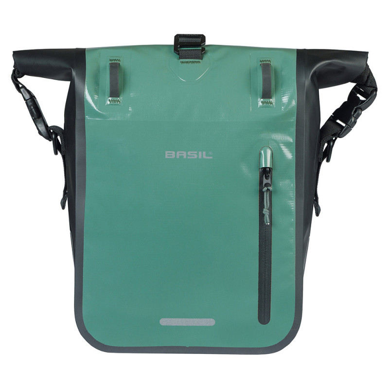 Sacoche vélo arrière Basil Rivo M MIK Hooks poche avant