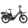 Vélo cargo électrique O2feel Buzz 7 Concrete grey pack passenger