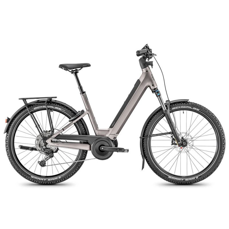 Vélo de randonnée électrique Moustache Samedi 27 Xroad 6 - 800 Wh - Titanium