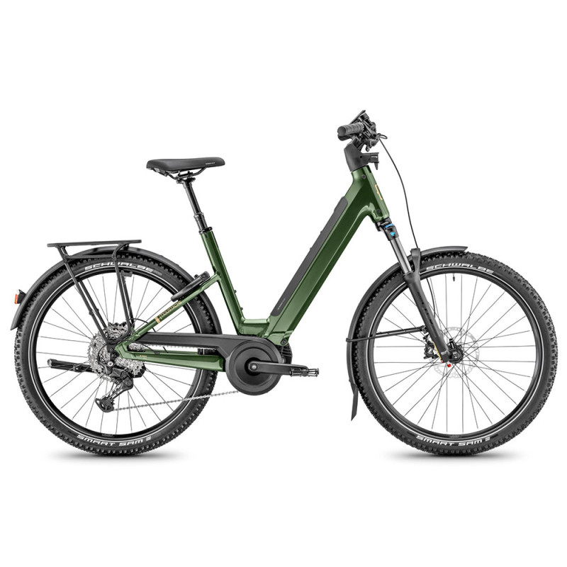 Vélo de randonnée électrique Moustache Samedi 27 Xroad 6 - 800 Wh - Dark oak Green