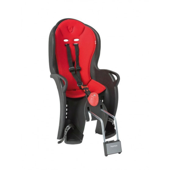 Porte-bébé vélo arrière sur cadre Hamax Sleepy Noir/Rouge