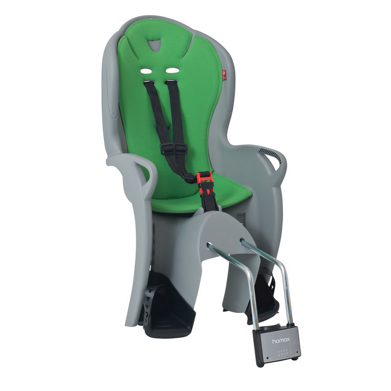Porte-bébé vélo arrière sur cadre Hamax Kiss Gris/Vert