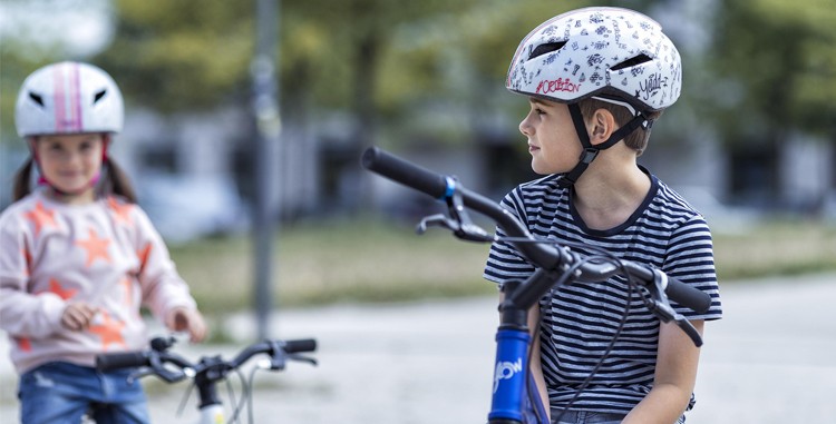 Casque de vélo pour enfant - Violet - unisexe - Casque avec feu arrière -  Medium