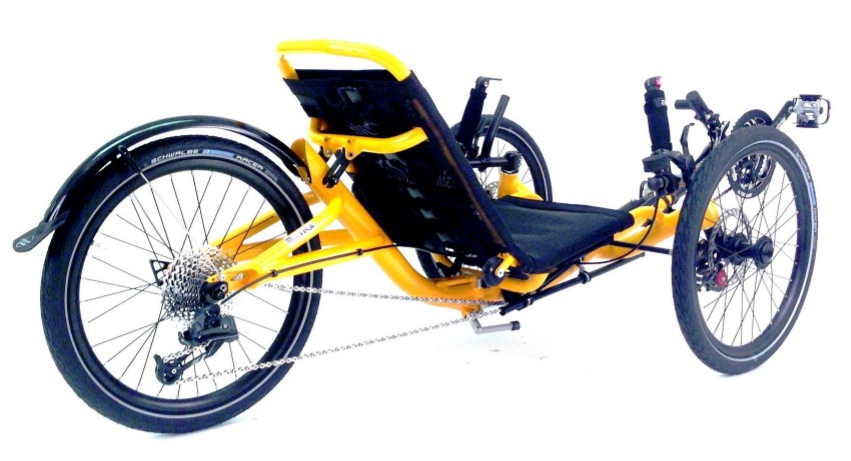 Zoom sur le tricycle couché Catrike Trail 2014 pliable