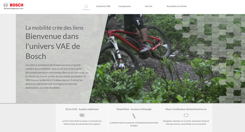 BOSCH E-BIKE SYSTEM lance son nouveau site internet