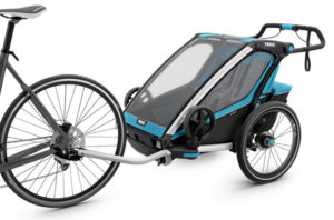 Remorque thule chariot sport tractée par un vélo