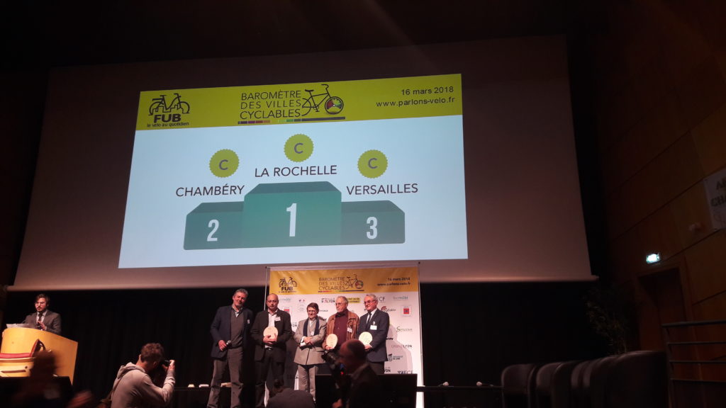 Podium des villes cyclables 2018 plus de 100 000 habitants