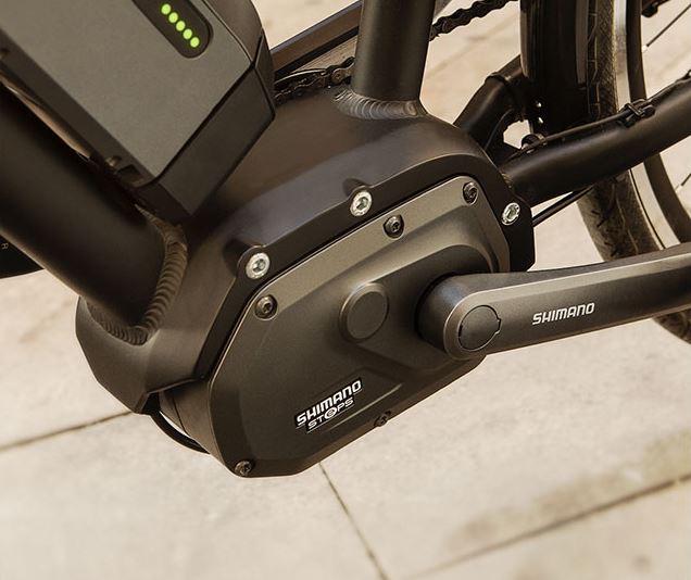 Gros plan sur le moteur Shimano Steps