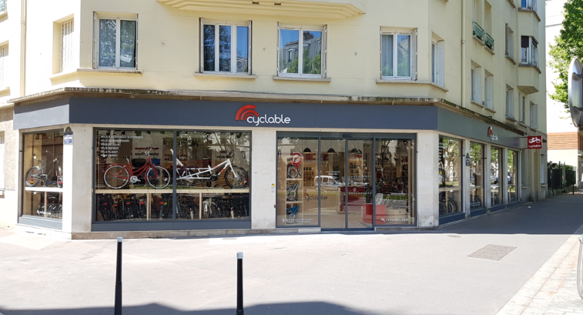 Vitrine du magasin de vélos Cyclable Paris 14