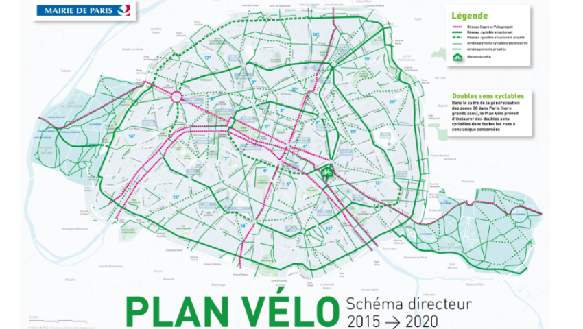 Plan vélo Paris schéma directeur 2015-2020